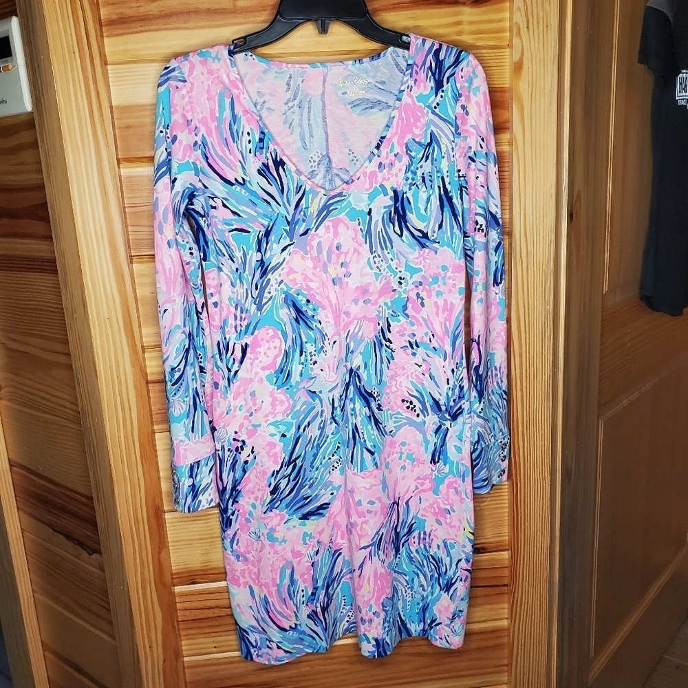 Lily Pulitzer Mini Dress Periwinkle Fan Sea Pants Davie Dress XS